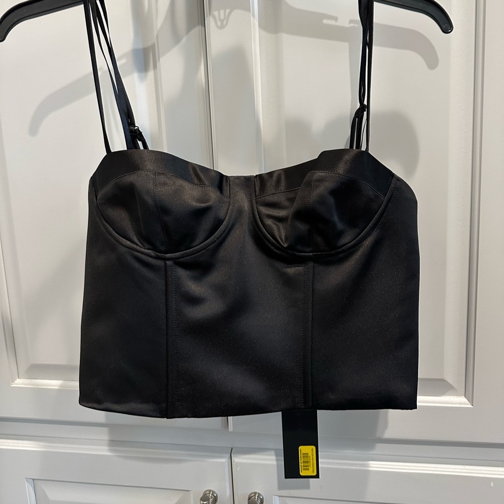 Gianni Bini Satin Bustier Crop Top